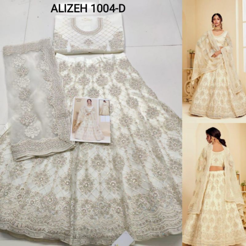 Jual baju pengantin india putih lehenga wedding | Shopee Indonesia